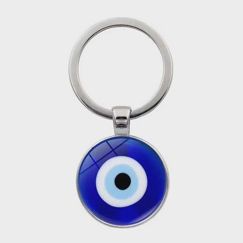 Evil Eye Key Ring  - 1 Blue Circle
