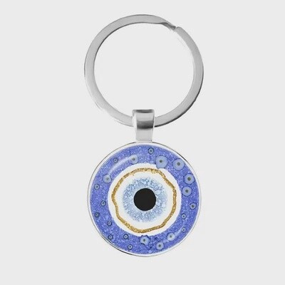 Evil Eye Time Gemstone Key Ring - 2 Color Circles