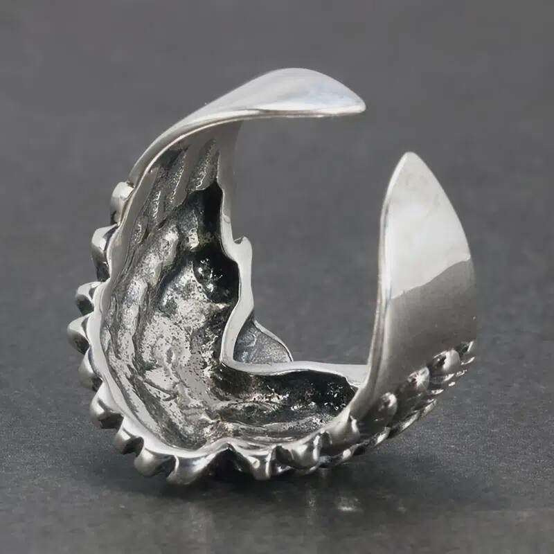 Mens Silver Color Special Eagle Eye Trendy Open Ring