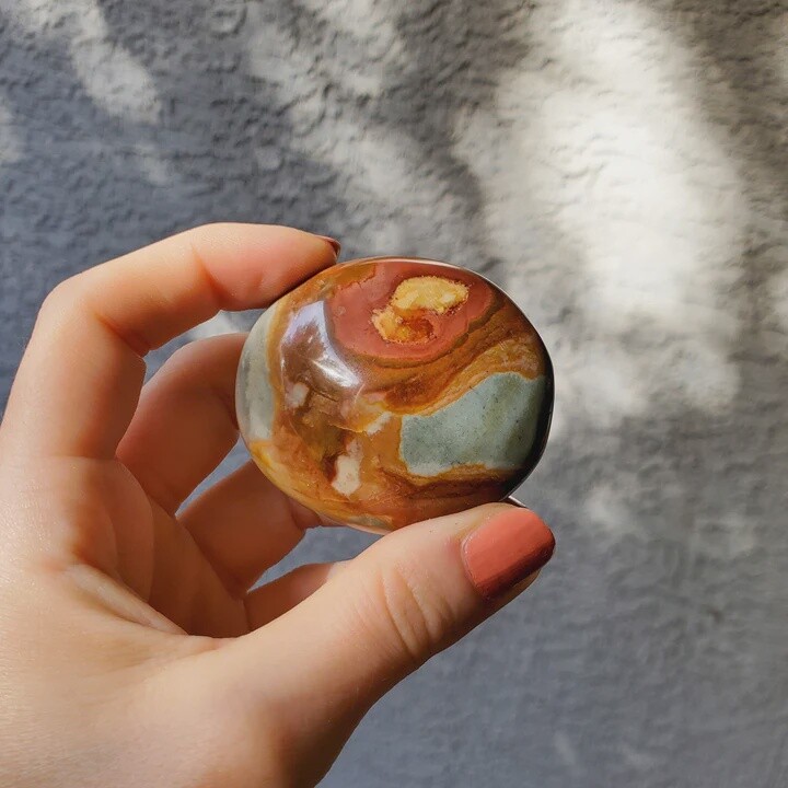 Polychrome Jasper Palm Stone