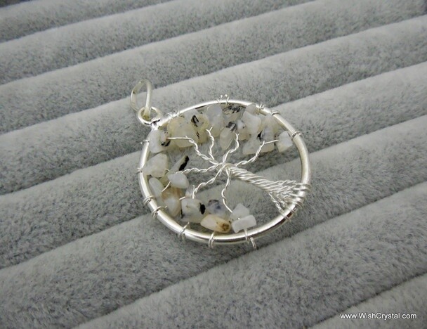 Rainbow Moonstone Tree of Life Pendant