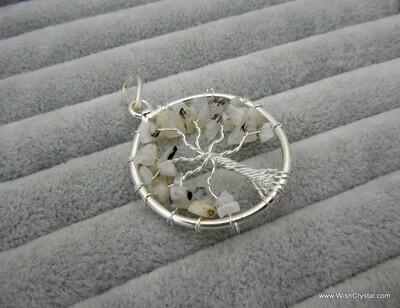 Rainbow Moonstone Tree of Life Pendant