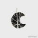 Black Obsidian Moon Wire Wrap Pendant
