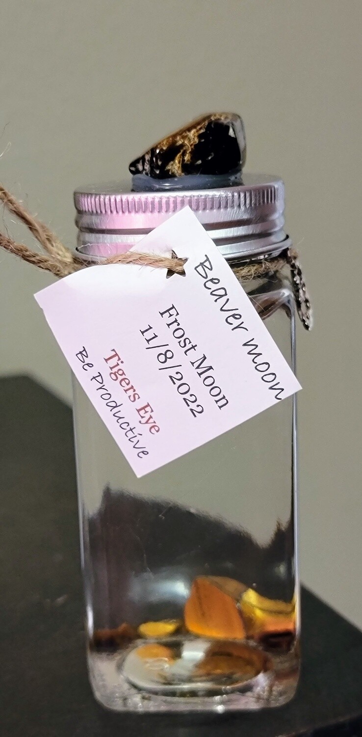 Moon Water- Beaver Moon with Tigers Eye - Be Productive - 11/08/2022