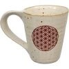 Ceramic Coffee Mug Natural - Flower of Life