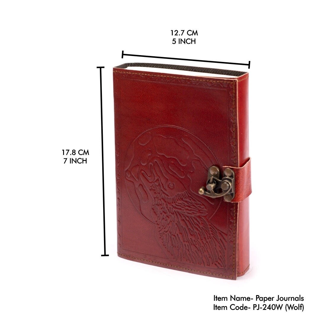 Leather Journal with Latch Closure - Wolf
