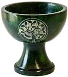Green Soapstone Tree of Life Charcoal Burner