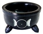 Black Soapstone Triple Moon Charcoal Burners