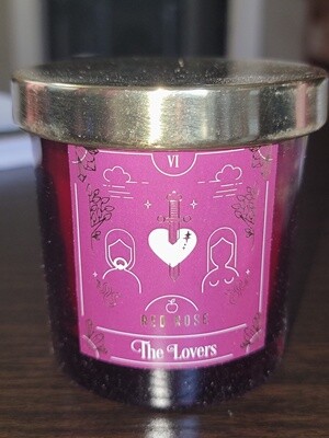 The Lovers Tarot Red Rose Scented Candle C/16