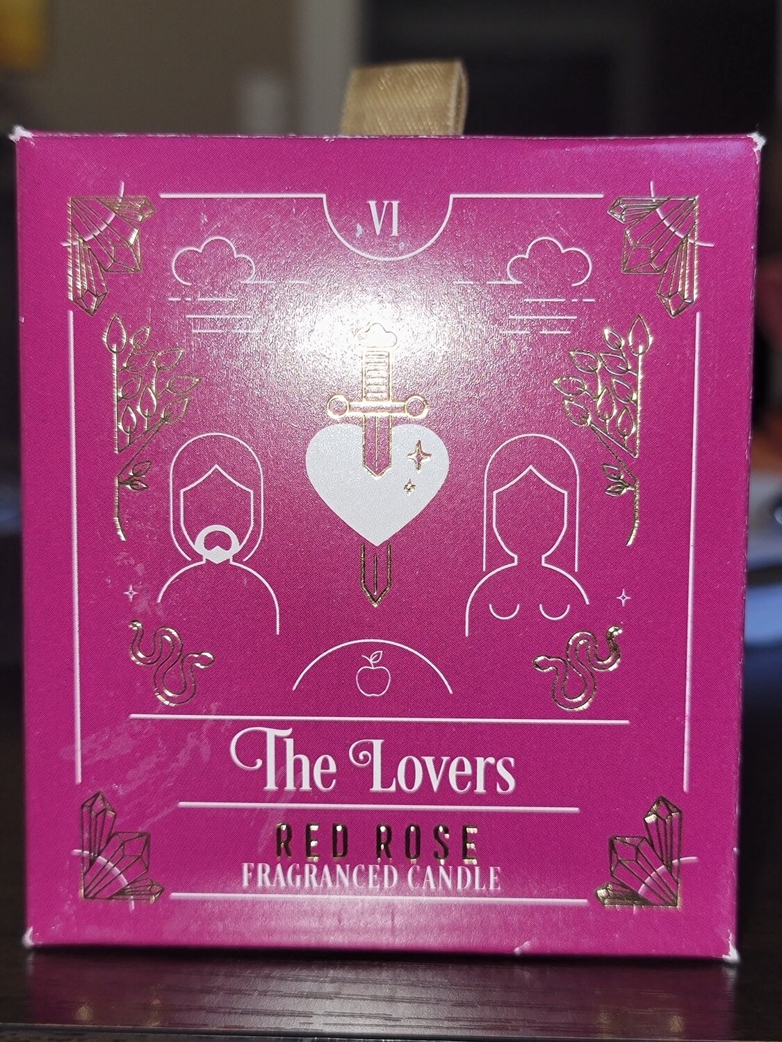 The Lovers Tarot Red Rose Scented Candle C/16