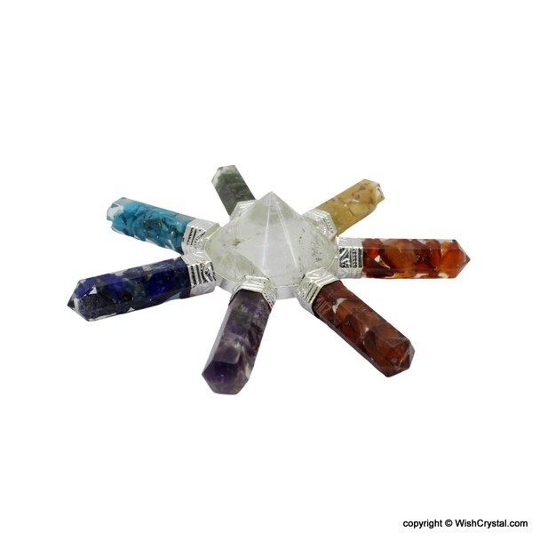 Chakra Stones and Crystal Pyramid Aura Energy Generator