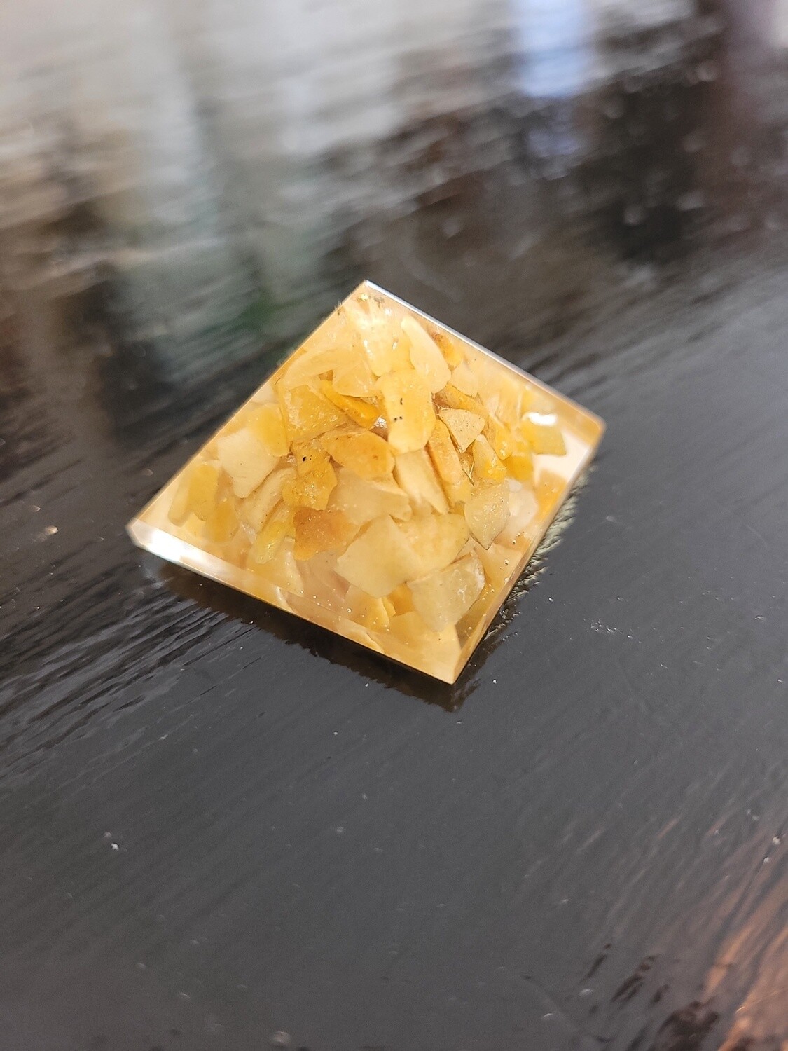 Orgone Resin Pyramid Yellow Aventurine - Solar Plexus Chakra