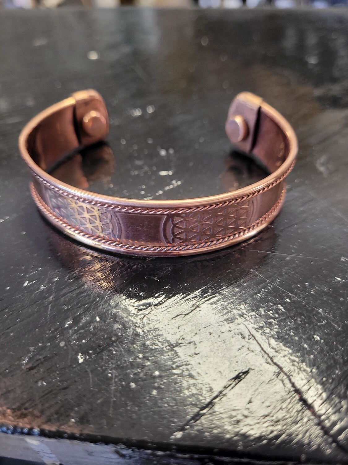 Copper Bracelet Magnetic - Flower of Life