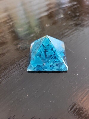 Orgone Resin Pyramid Firozi (Indian Turquoise) - Throat Chakra