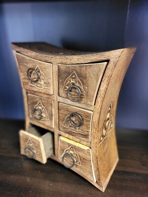 Wooden Storage Almirah - Curved Triquetra