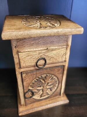 Wooden Storage Almirah - Tree of Life