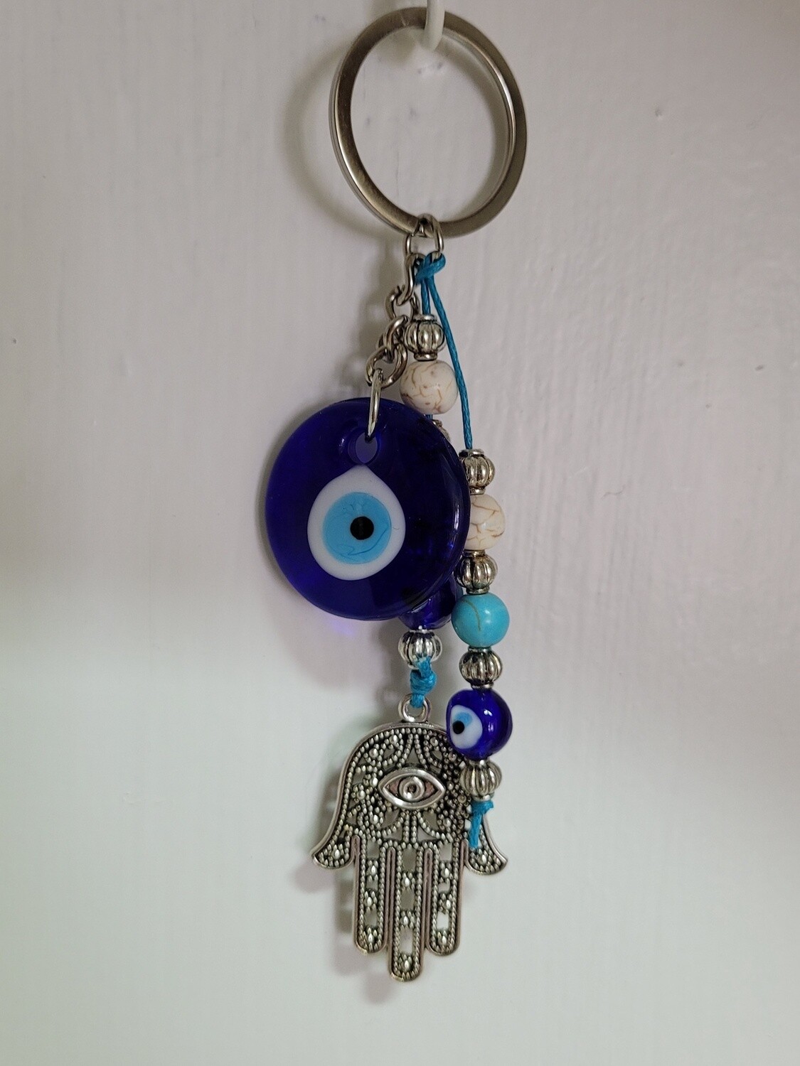 Evil Eye Key Ring - Turquoise-Fatima Hand w/Mini Eye
