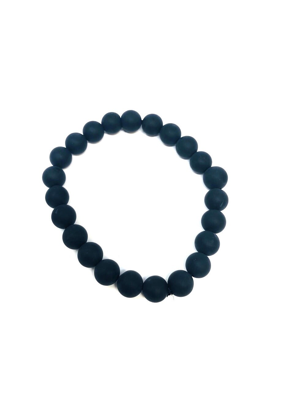 GEMSTONE BEAD BRACELET, Color: BLACK MATTE AGATE