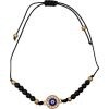 Evil Eye Bracelet, Design: Black Evil Eye w/ Gems Gold Bracelet