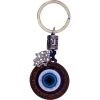 Evil Eye Key Ring - Wood w/ Mini Fatima Hand