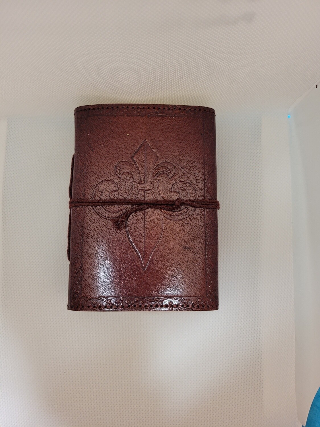 Leather Bound Paper Journal - Fleur-De-Lis (5 x 3.5)