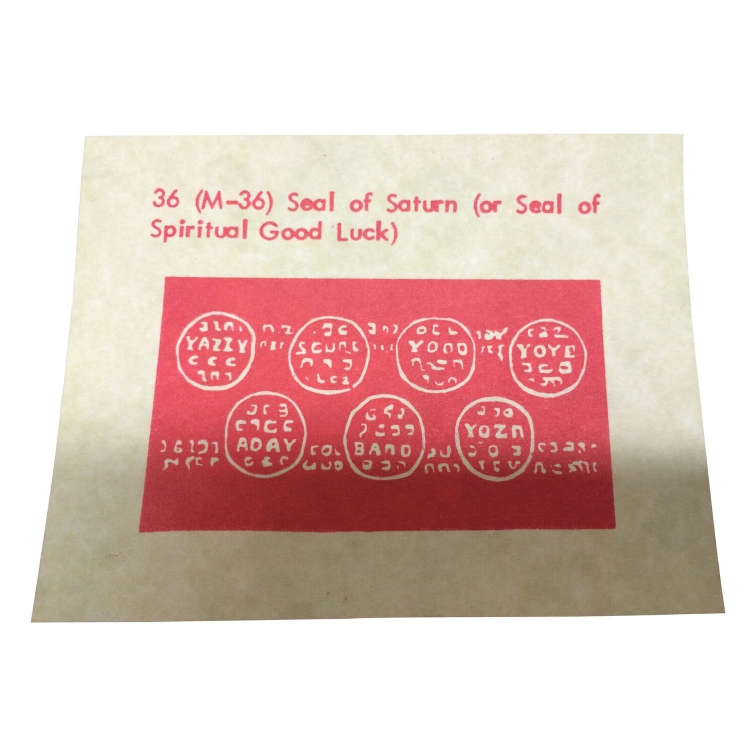 Magical Seals, Type: Seal of Saturn
