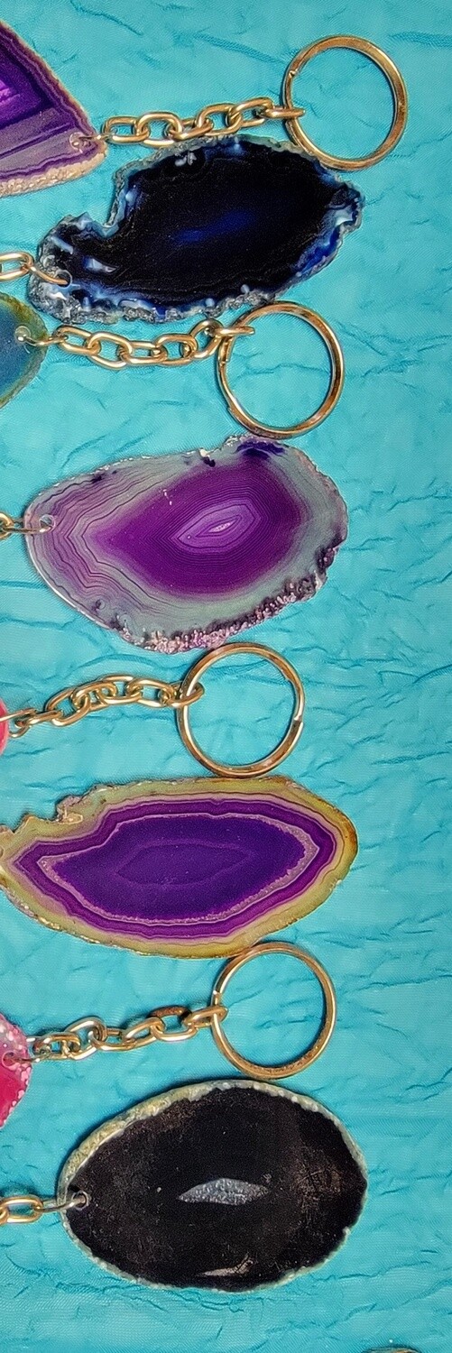 Gemstone Keychains, Material: Geode Slice