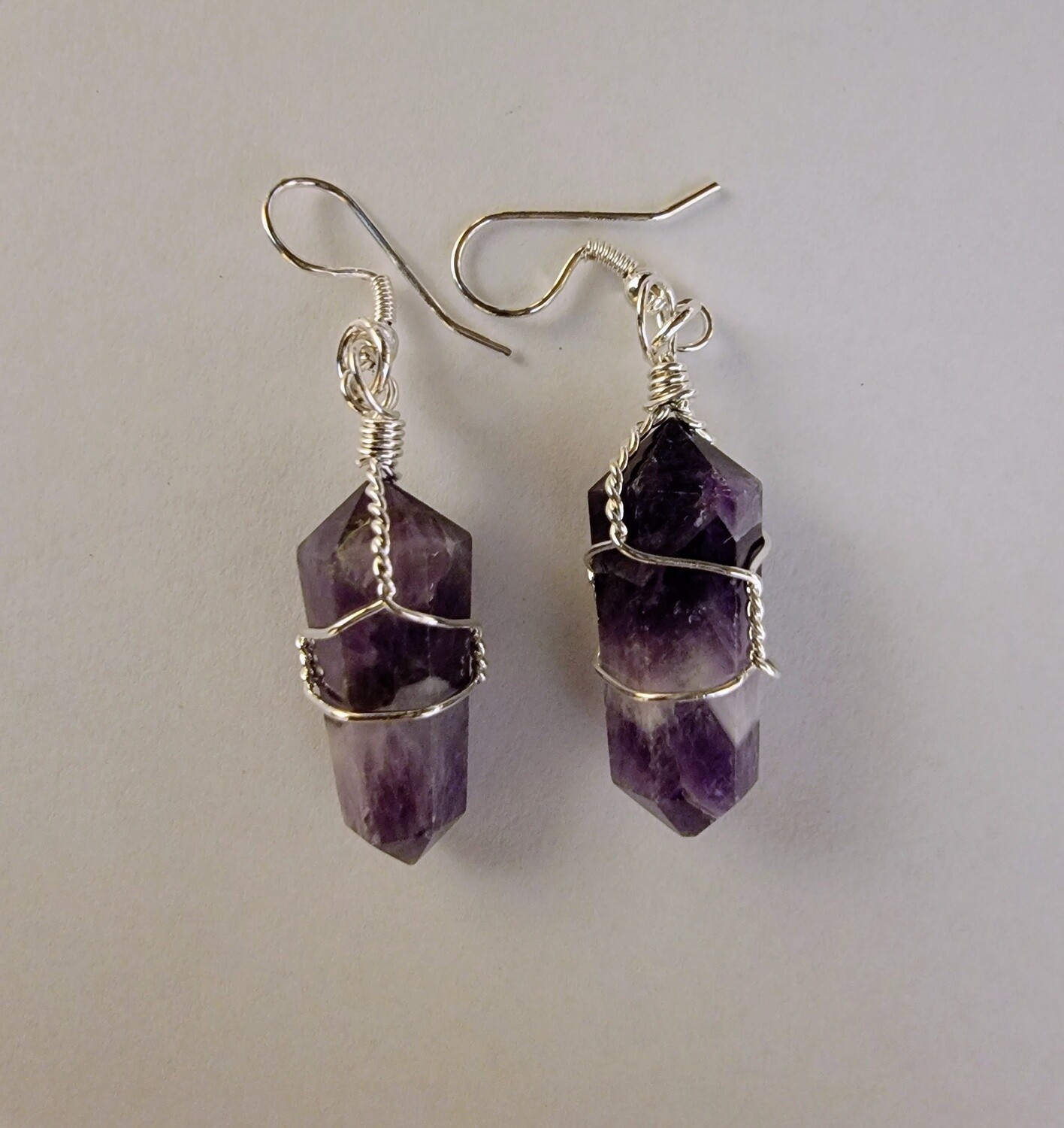 Crystal Points Earrings, Material: Amethyst