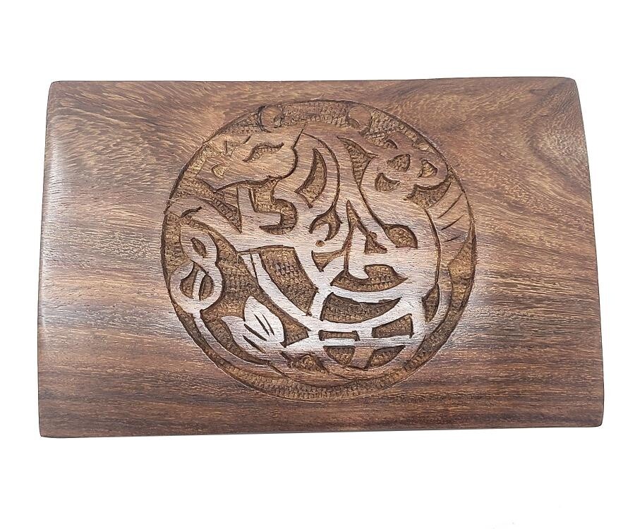 Celtic Horse Carved Wood Box 4x6&quot;