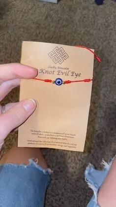 7 Knot Evil Eye, Color: Red