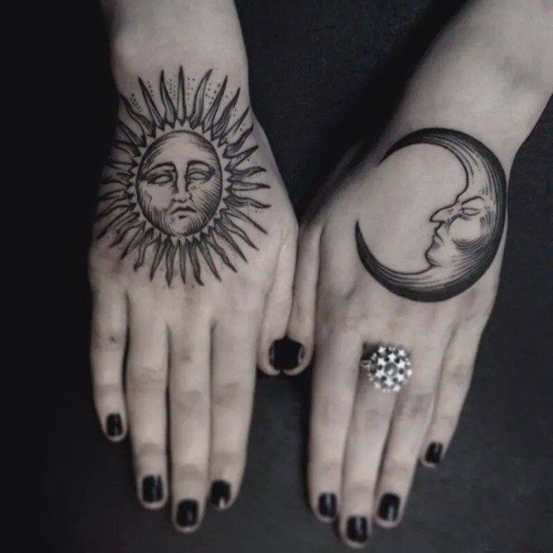 Temporary Tattoos, Design: Sun &amp; Moon