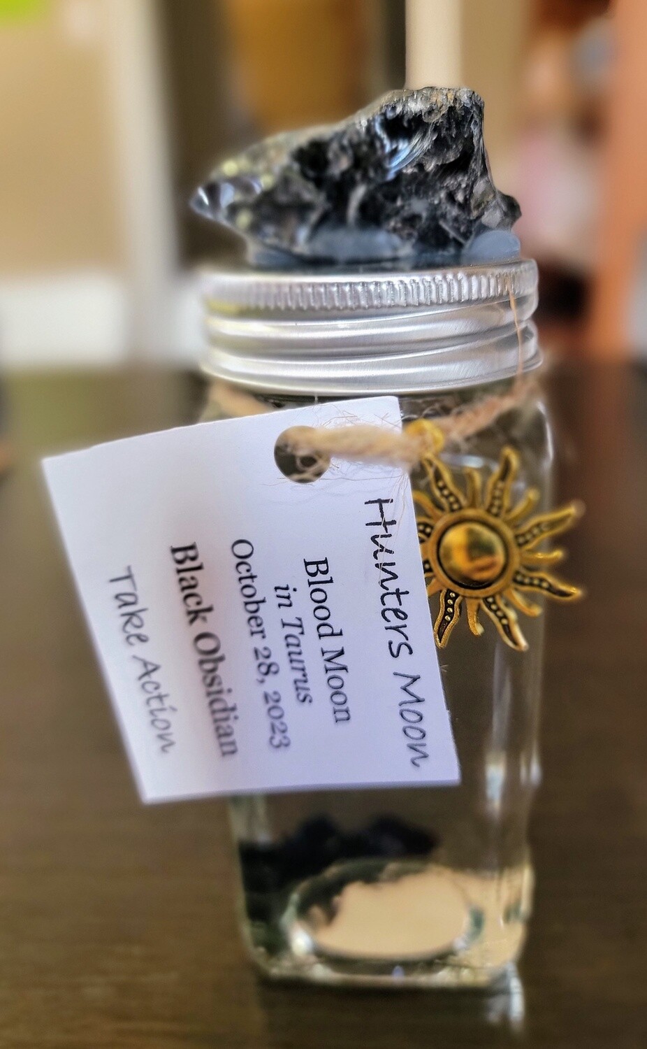 Moon Water - Blood Moon with Black Obsidian - Take Action 10/28/2023