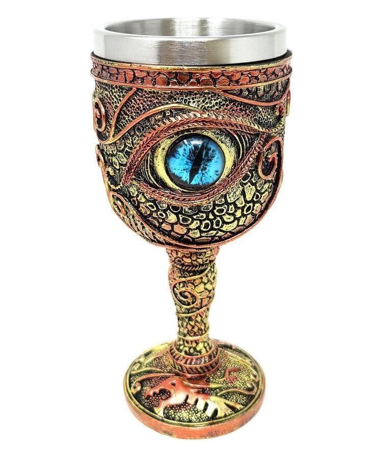 Goblet -  7.5&quot; H w/Stainless Steel, Type: Dragon&#39;s Eye 7.5&quot;H w/Stainless Steel