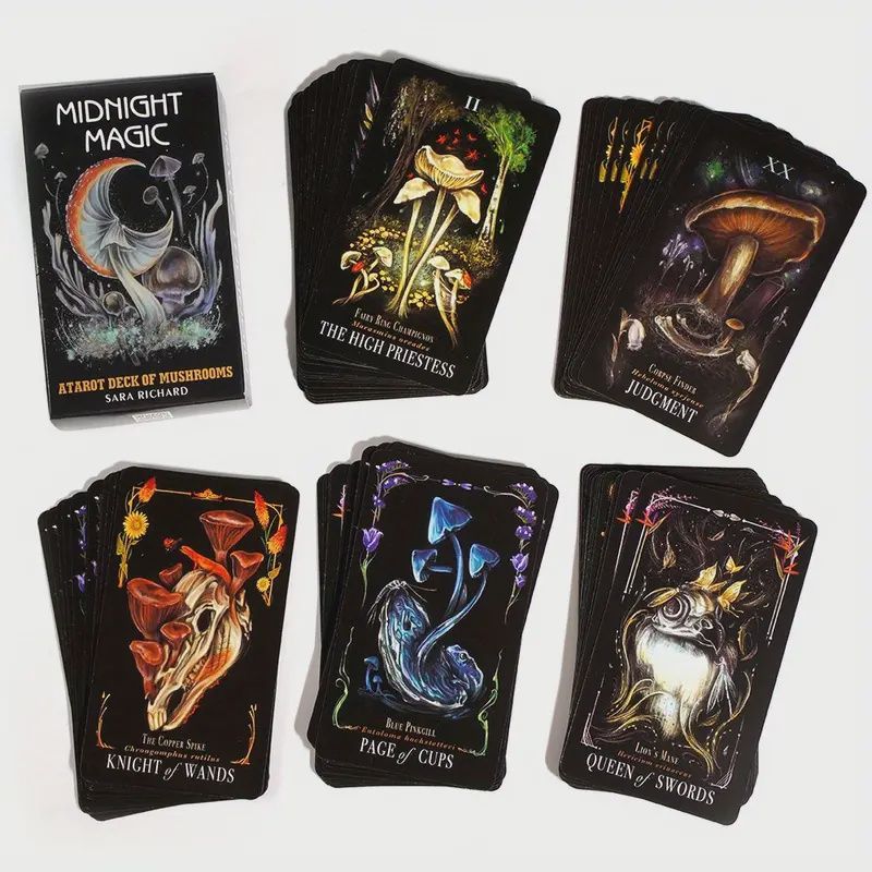 Midnight Magic: Tarot Deck Of Mushrooms Tarot Cards
