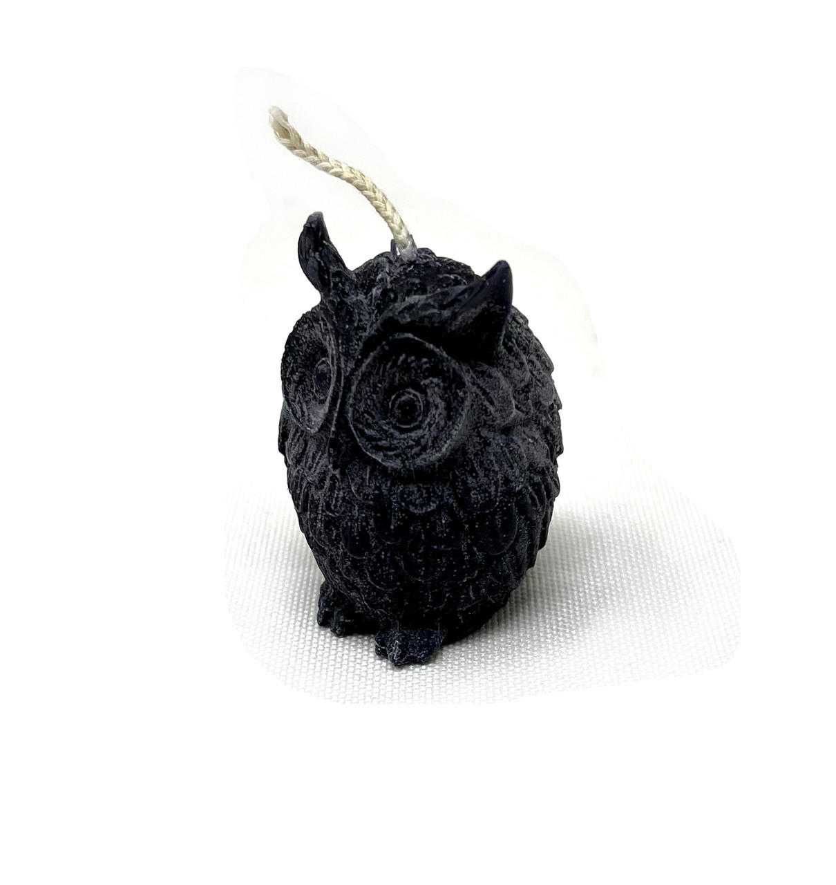 Owl candle Black