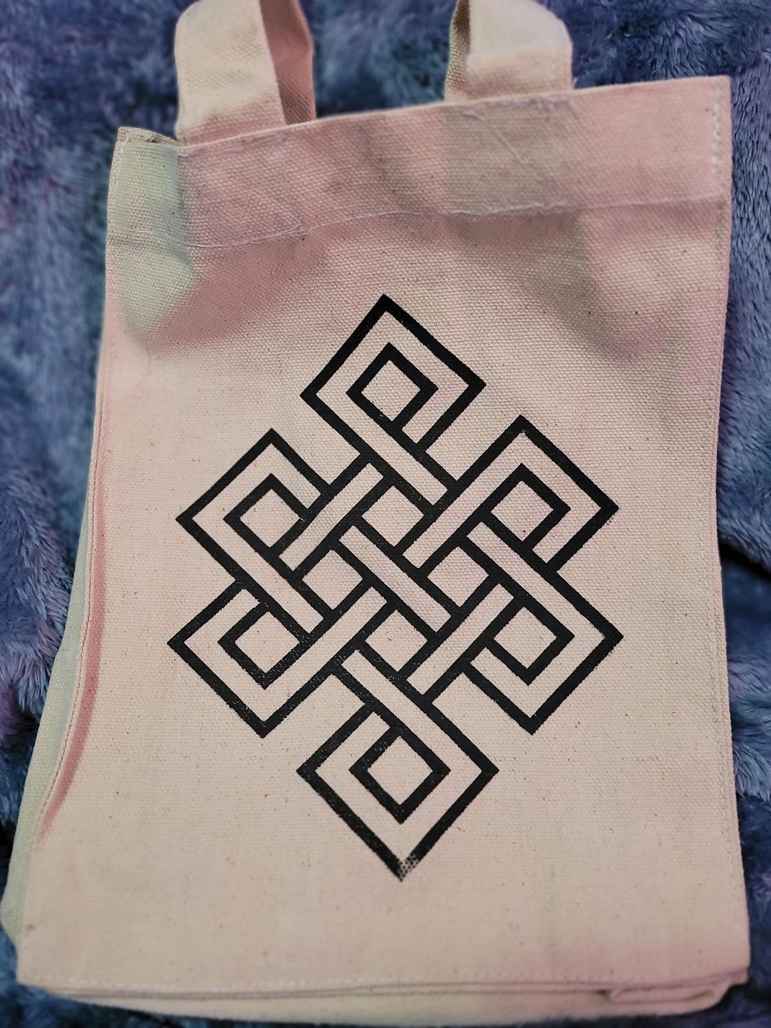 Mini Tote Bag - Natural - 9 X 7, Design: Celtic Knot