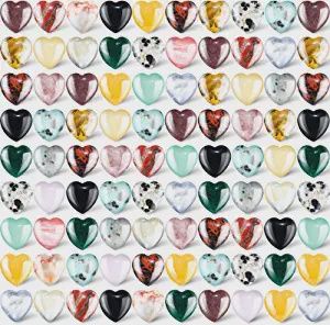 Heart - Assorted Stones, Design: .6&quot;  Quartz Heart - Assorted