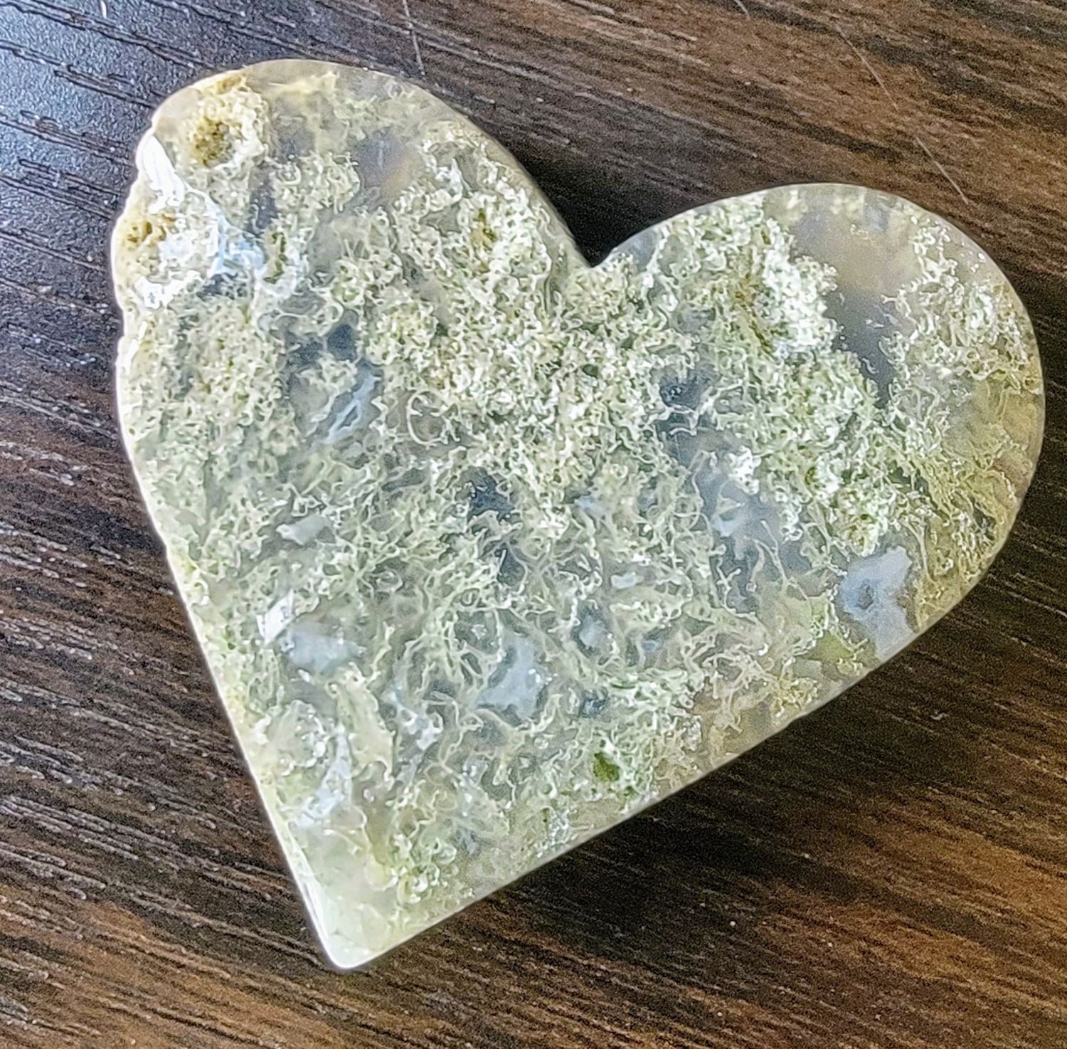 Moss agate heart