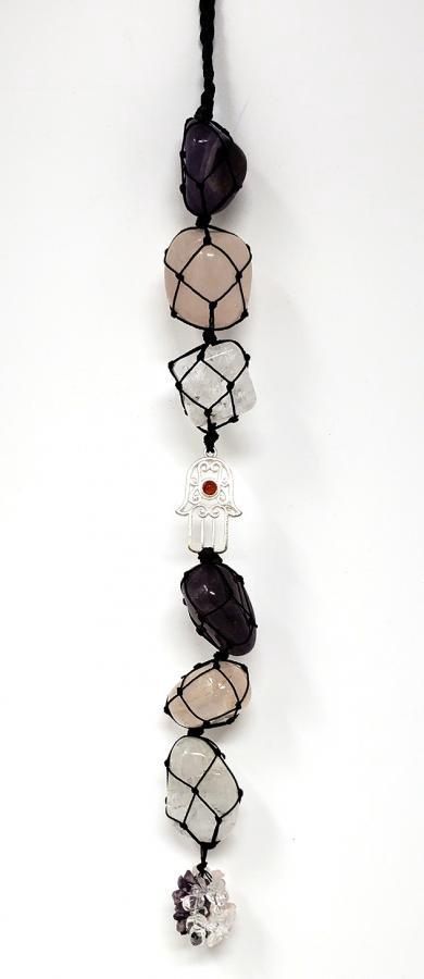 Hand of Compassion / Hamsa Hand Gemstone Wall Hanging