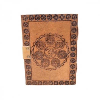 Seven Chakra Leather Journal 5x7" with Latch Closure