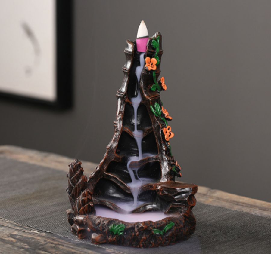 Waterfall Design #36 Backflow Burner (w/free incense cones)