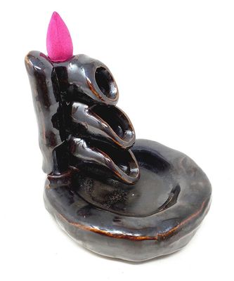 Backflow Cone Burner  - Waterfall Design #28 (w/free incense cones)