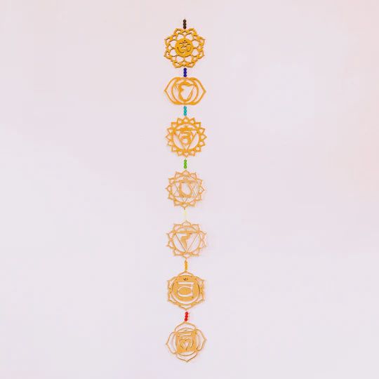Seven Chakra Wooden Discs Wall Decoration