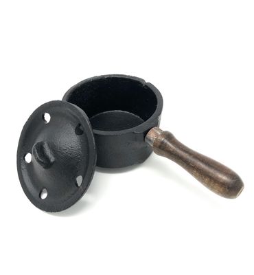 Cast Iron Cauldron with Wooden Handle
