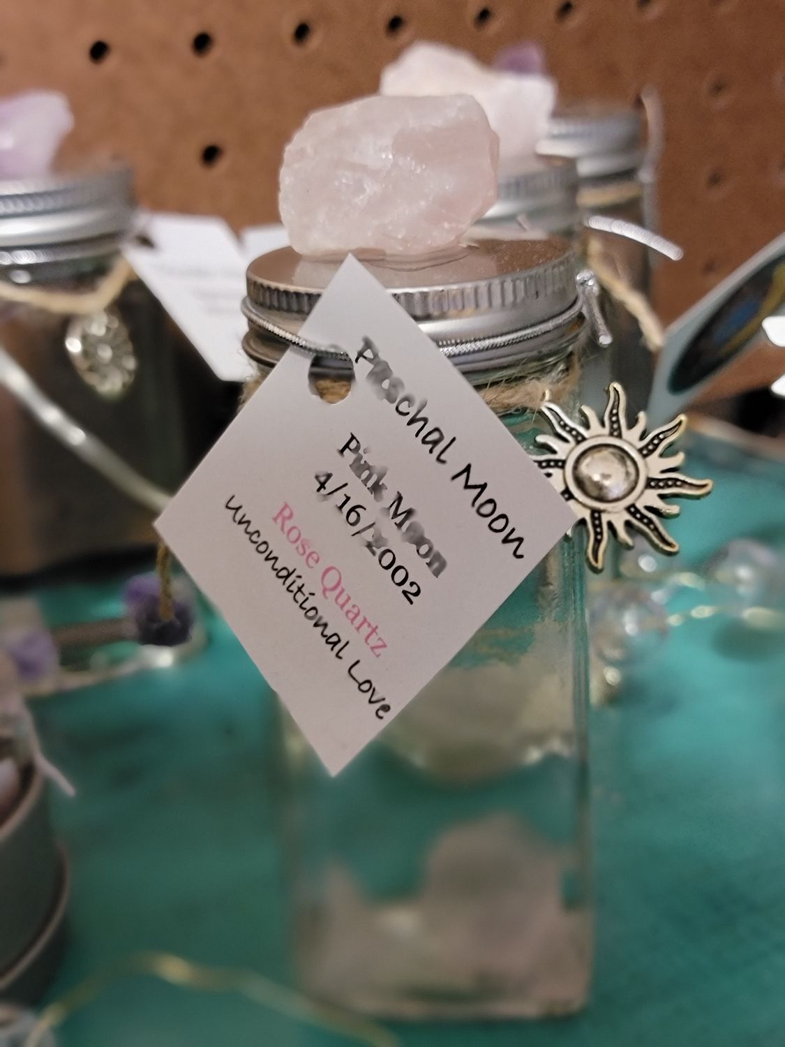 Moon Water - Paschal Moon with Rose Quartz - Unconditional Love - 04/16/2002