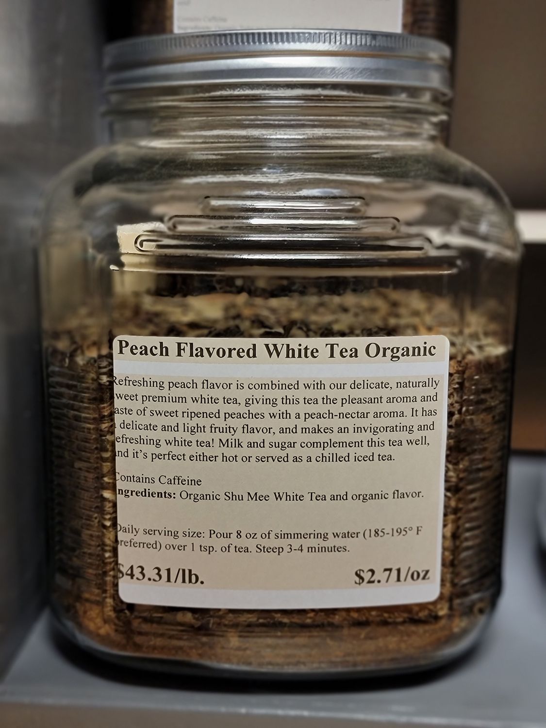 Peach Flavored White Tea/oz