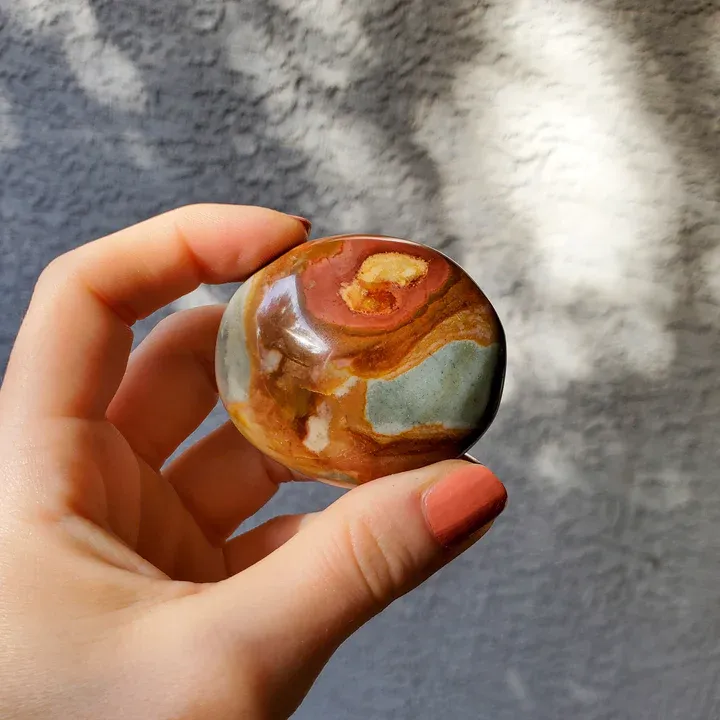 Polychrome Jasper Palm Stone