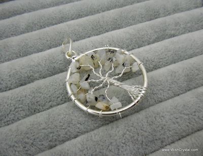 Tree of Life Pendant - Rainbow Moonstone
