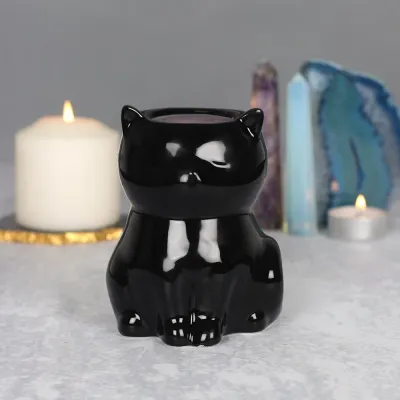 Ceramic Oil Burners - Black Cat - Small