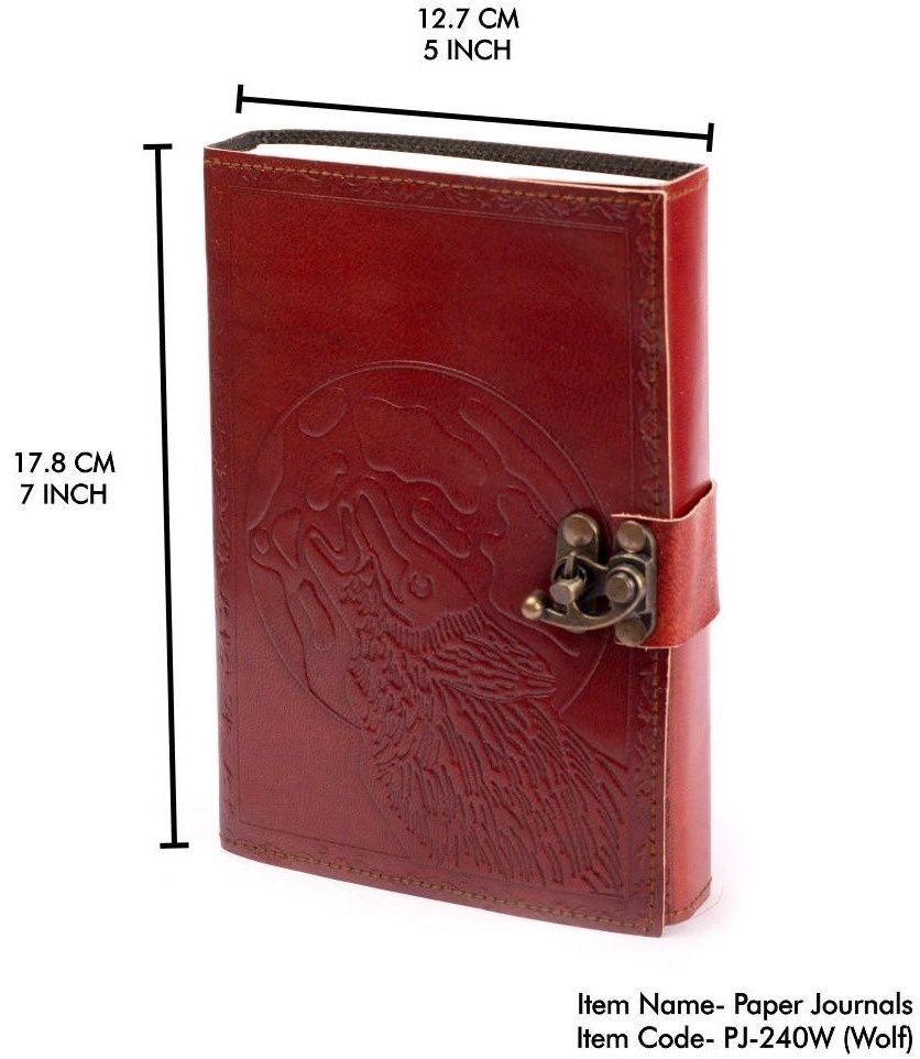 Leather Journal with Latch Closure - Wolf